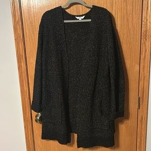 Black Ribbed Cardigan
